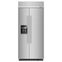 KitchenAid - 20.8 Cu. Ft. Side-by-Side Refrigerator with Ice and Water Dispenser - Stainless Steel - Front_Zoom