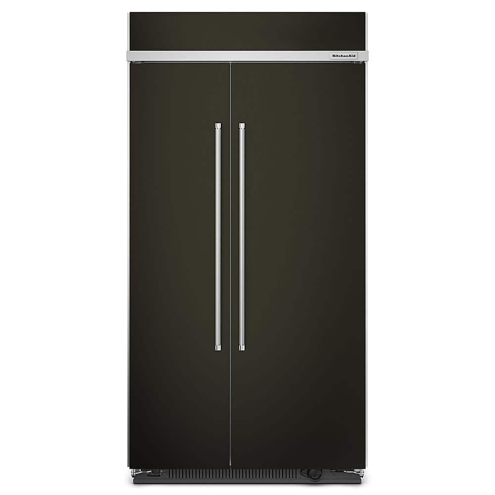 KitchenAid - 25.5 Cu. Ft. Side-by-Side Refrigerator with Under-Shelf Prep Zone - Black Stainless Steel - Front_Zoom