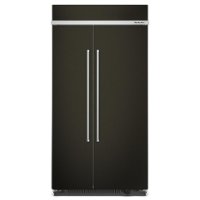 KitchenAid - 25.5 Cu. Ft. Side-by-Side Refrigerator with Under-Shelf Prep Zone - Black Stainless Steel - Front_Zoom