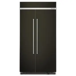 KitchenAid - 25.5 Cu. Ft. Side-by-Side Refrigerator with Under-Shelf Prep Zone - Black Stainless Steel