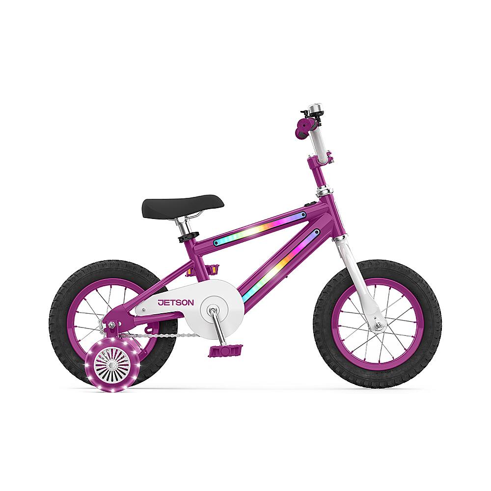 Angle. Jetson - 12" Light Rider Kids' Light-up Bike - Purple.
