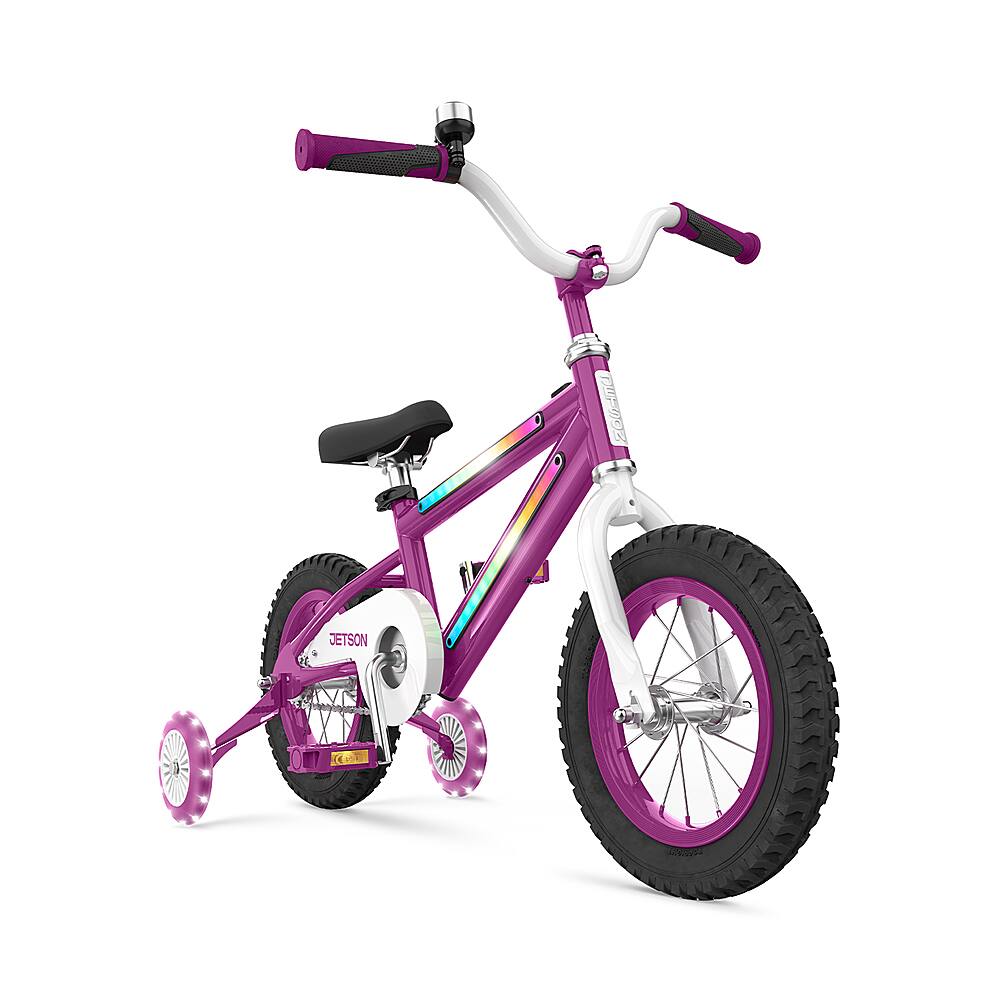 Front. Jetson - 12" Light Rider Kids' Light-up Bike - Purple.