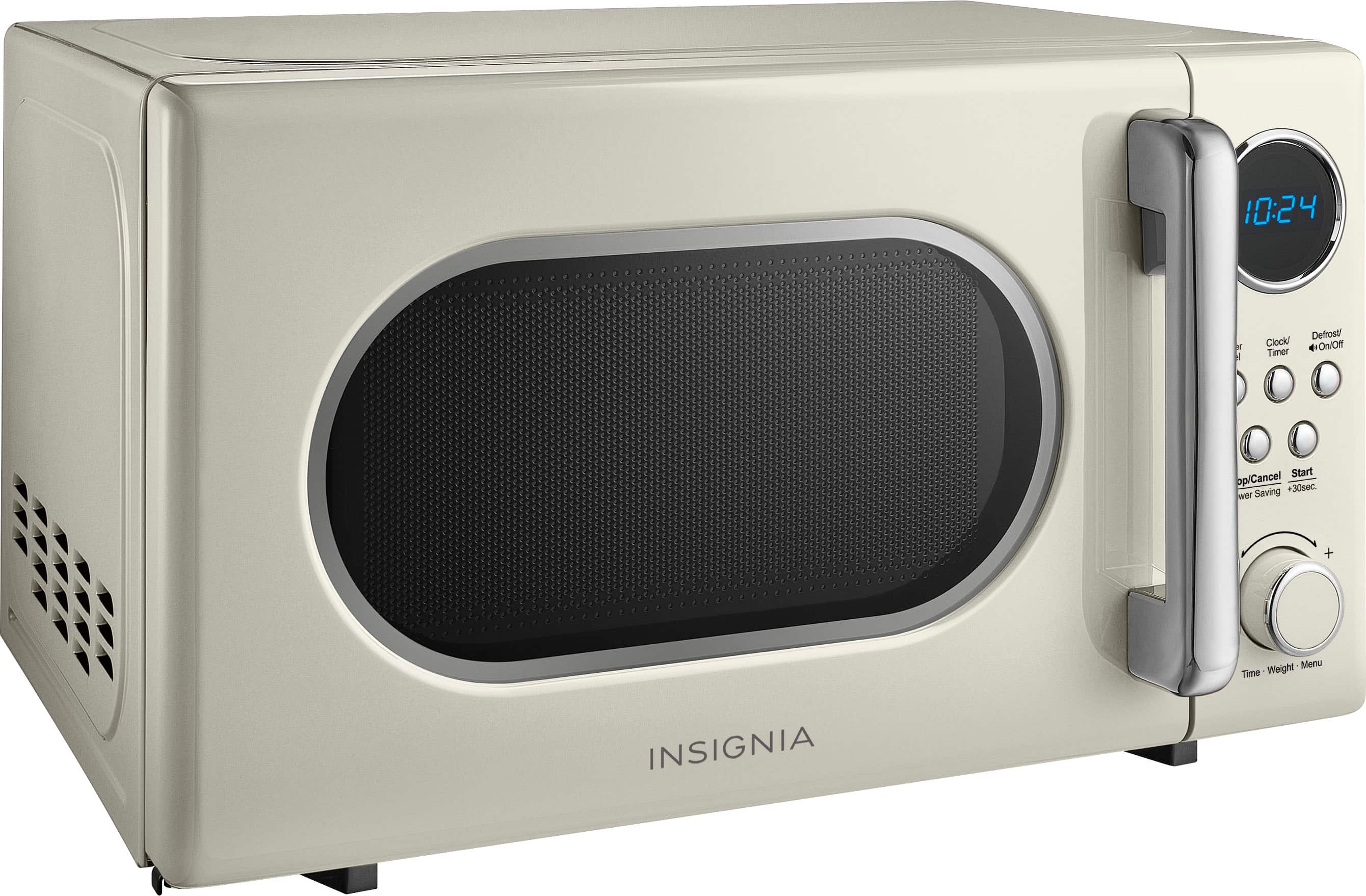Angle. Insignia™ - .7 Cu. Ft. Retro Compact Microwave - Cream.