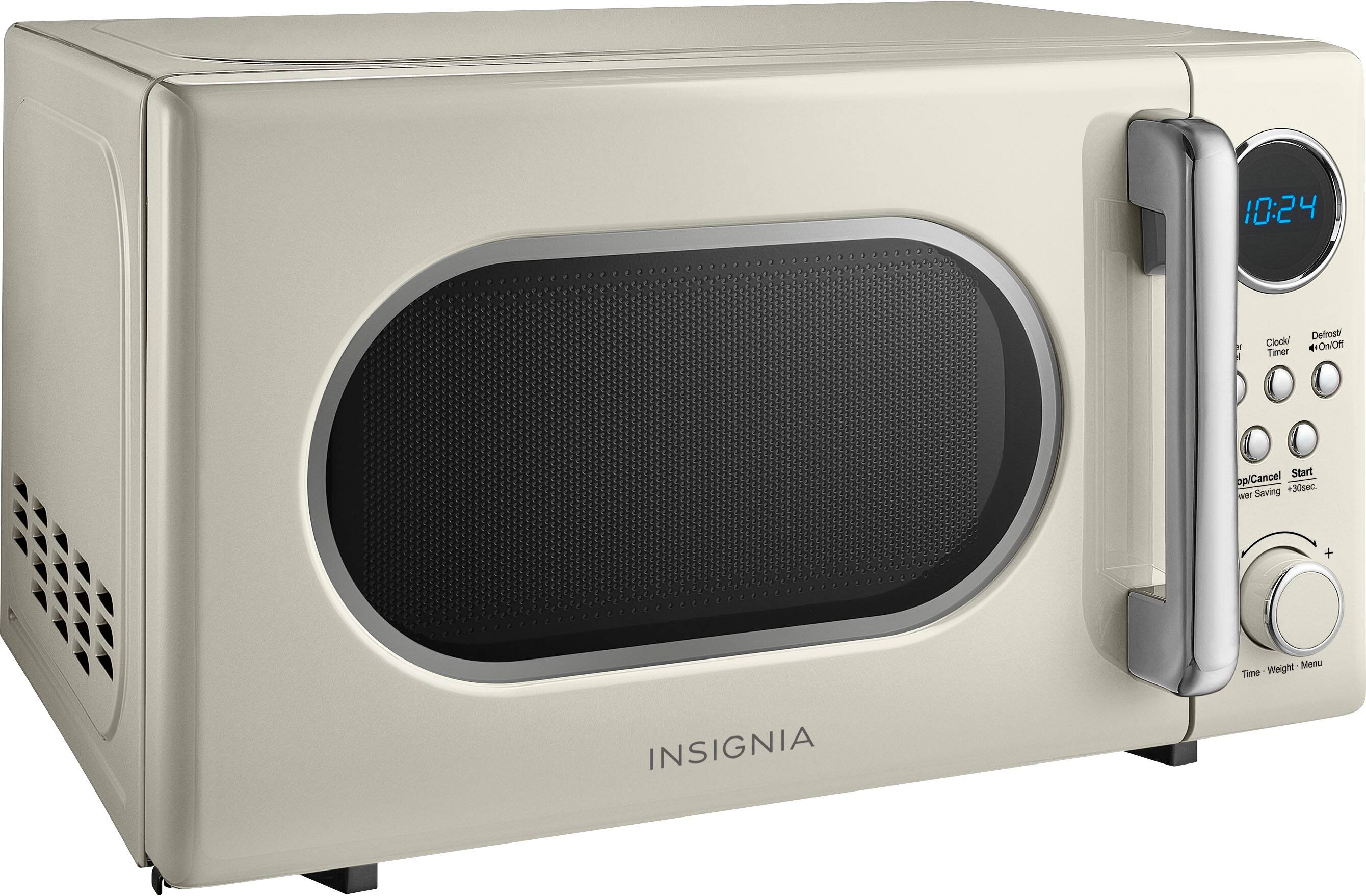 Angle. Insignia™ - .7 Cu. Ft. Retro Compact Microwave - Cream.