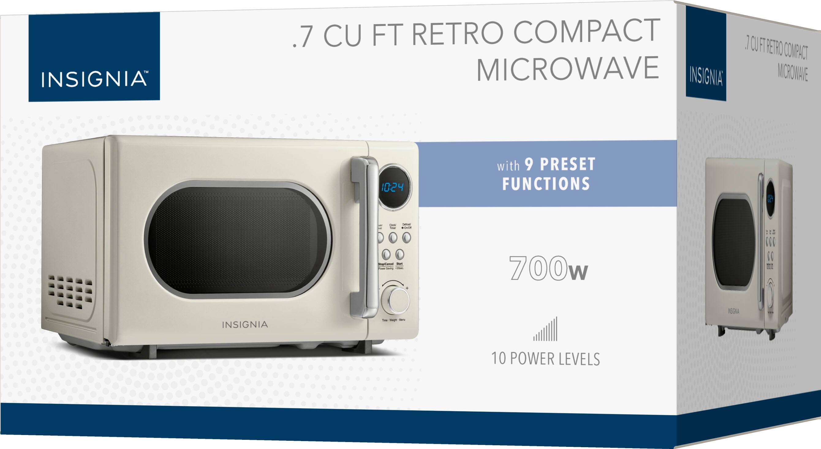 Alt View 17. Insignia™ - .7 Cu. Ft. Retro Compact Microwave - Cream.