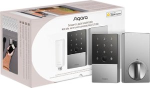 Aqara - Smart Lock U100 Kit - Fingerprint Keyless Door Lock with Apple Home Key Unlocking/ Extra Hub and NFC Card Included - Silver - Front_Zoom