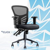 Click365 - Flow Mid-Back Mesh Office Chair - Black - Front_Zoom