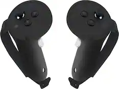 Front. Insignia™ - Performance Grips + Straps for Meta Quest 3 - Black.