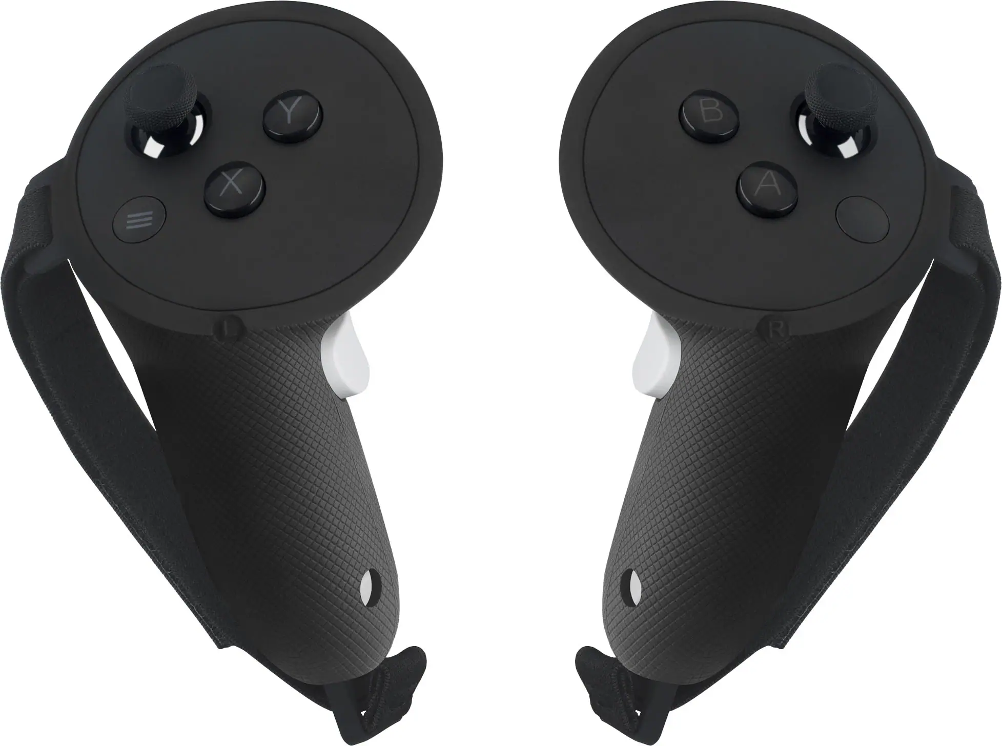 Front. Insignia™ - Performance Grips + Straps for Meta Quest 3 - Black.