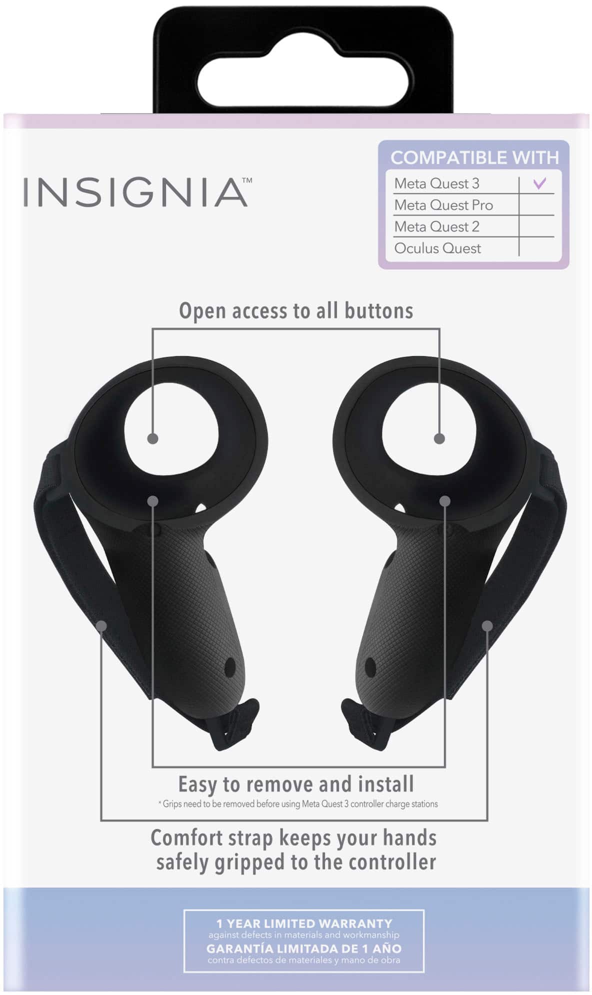 Alt View 16. Insignia™ - Performance Grips + Straps for Meta Quest 3 - Black.