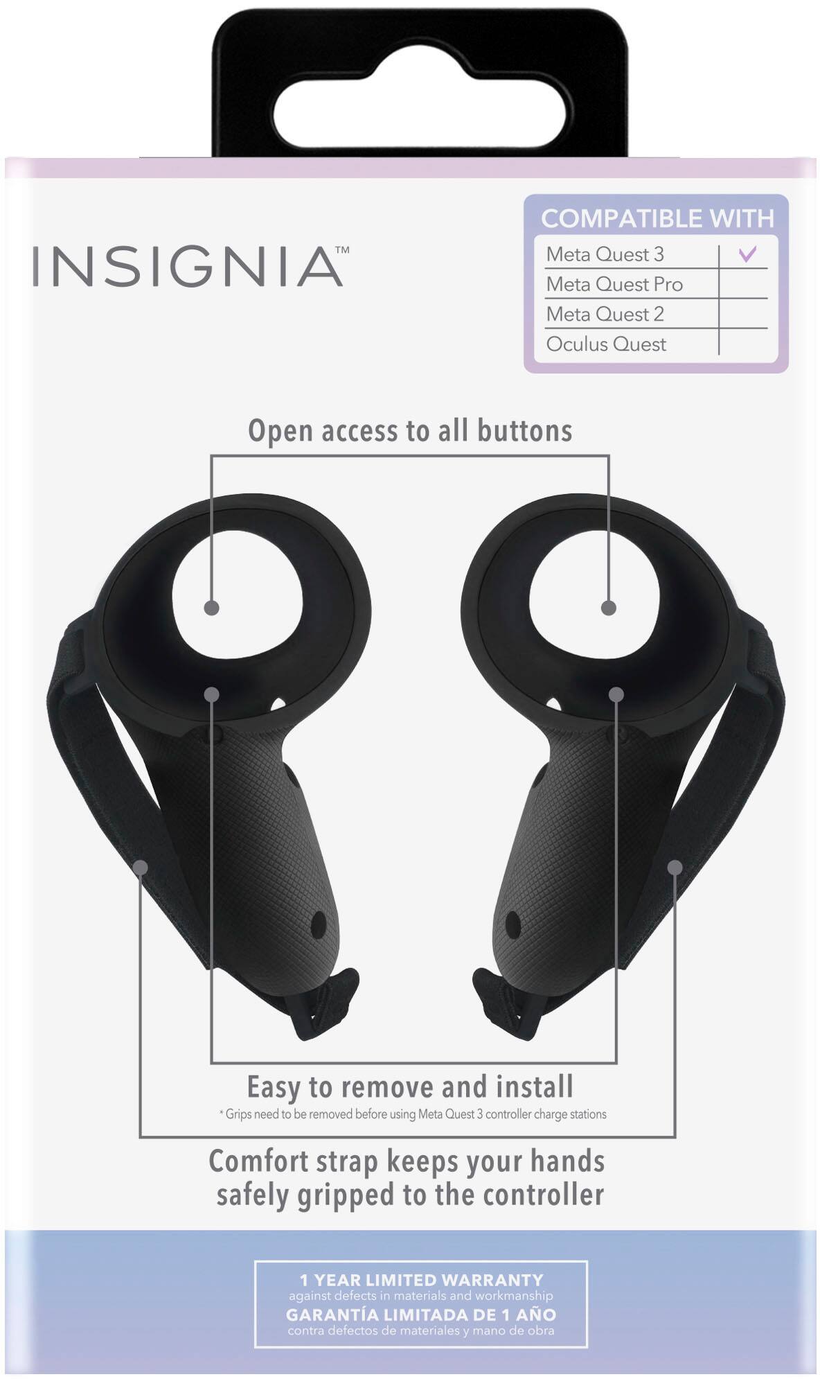 Alt View 16. Insignia™ - Performance Grips + Straps for Meta Quest 3 - Black.