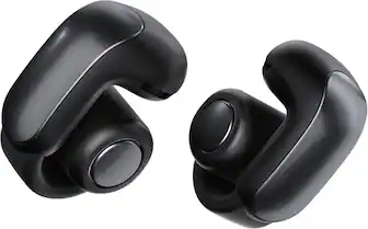 Front. Bose - Ultra Open-Ear True Wireless Open Earbuds - Black.
