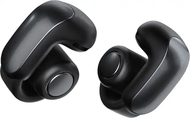 Front. Bose - Ultra Open-Ear True Wireless Open Earbuds - Black.