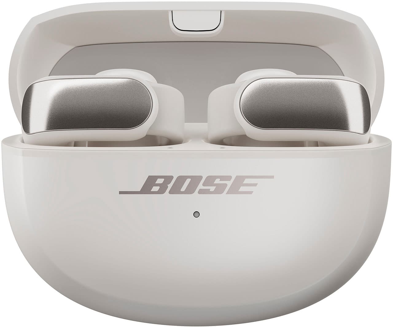 Angle. Bose - Ultra Open-Ear True Wireless Open Earbuds - White Smoke.