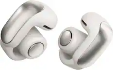 Front. Bose - Ultra Open-Ear True Wireless Open Earbuds - White Smoke.