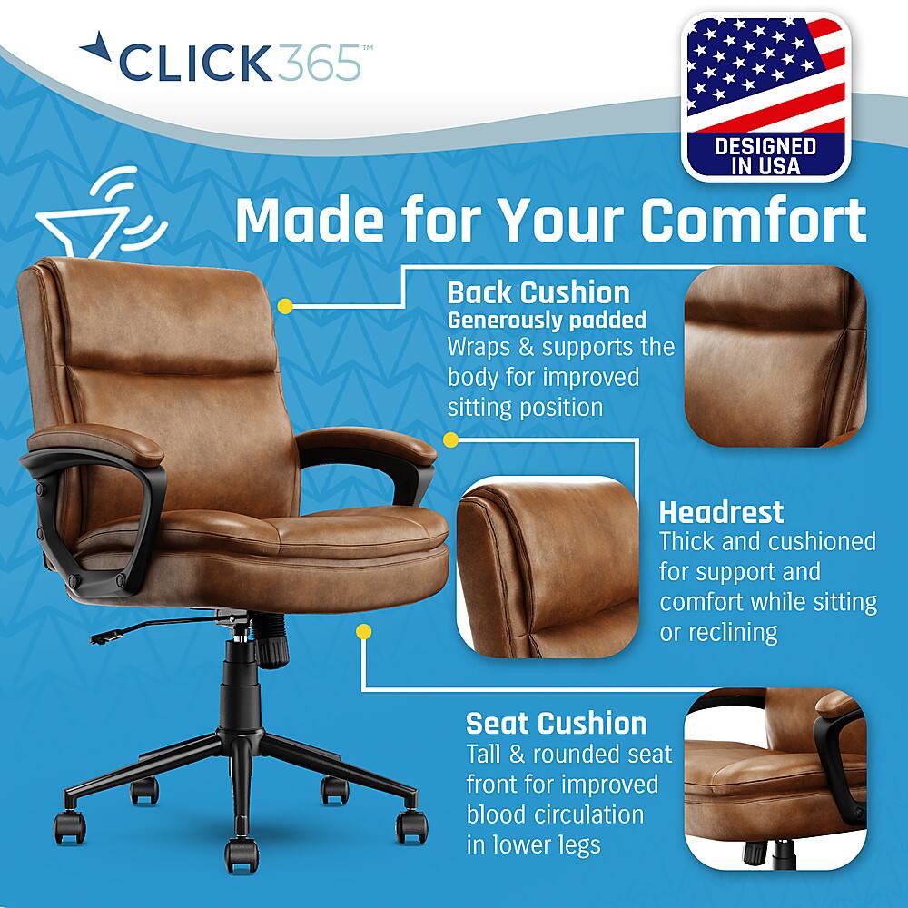 Tan leather discount ergonomic office chair