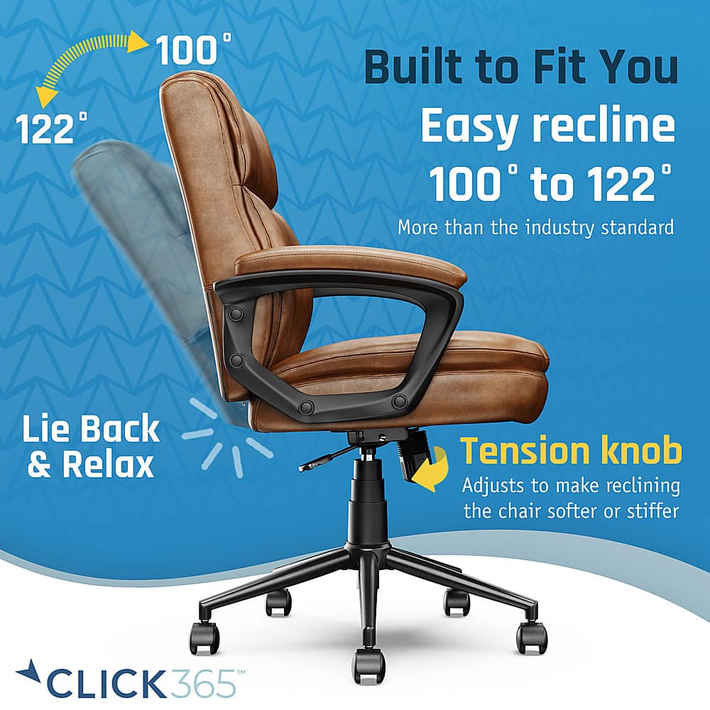 Click365 Transform 2.0 Extra Comfort Ergonomic Mid-Back Desk Chair 