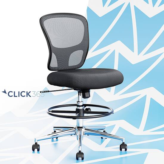 Click365 Perch Mesh Drafting Office Chair Gray CCHR10004B
