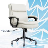 Click365 - Transform 2.0 Extra Comfort Ergonomic Mid-Back Desk Chair - White - Front_Zoom