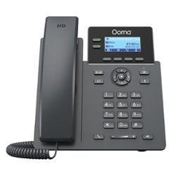 Ooma - 2602 2-Line IP Desk Phone Corded with 5-way Voice Conference - Black - Angle_Zoom