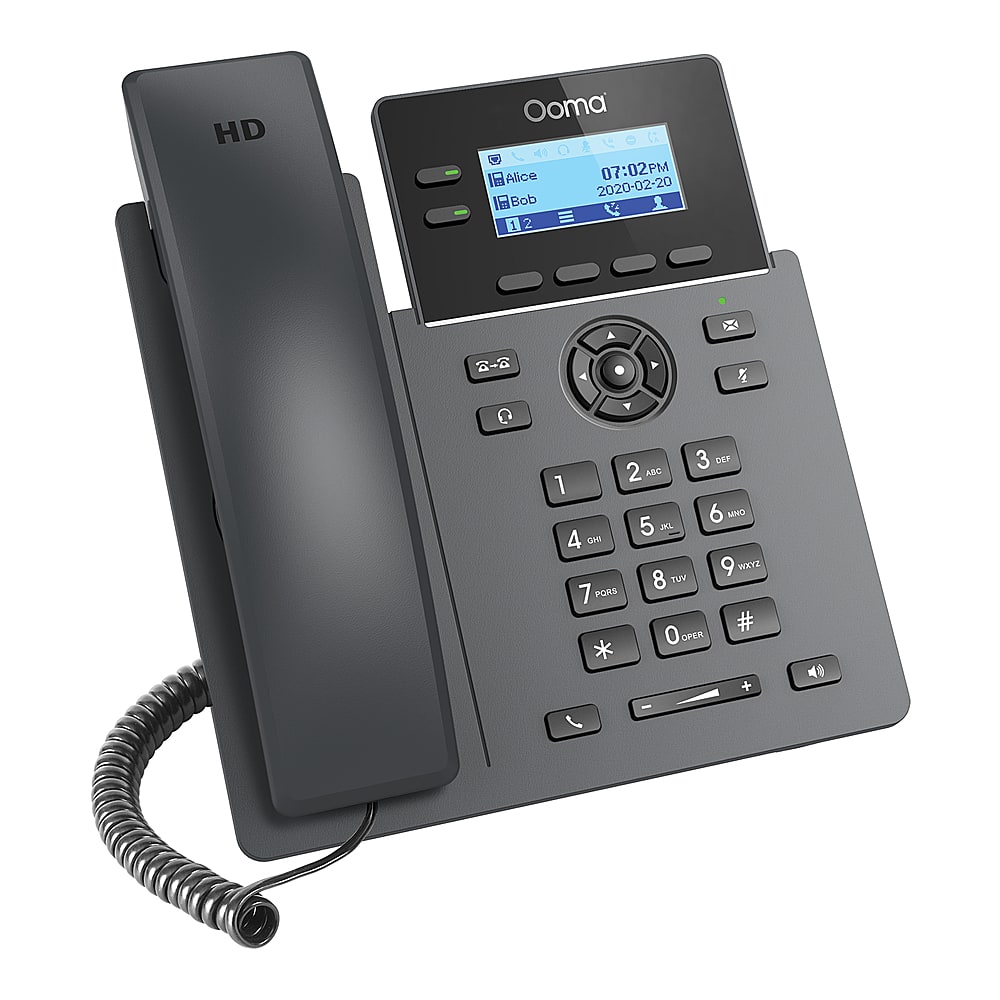 Alt View 11. Ooma - 2602 2-Line IP Desk Phone Corded with 5-way Voice Conference - Black.