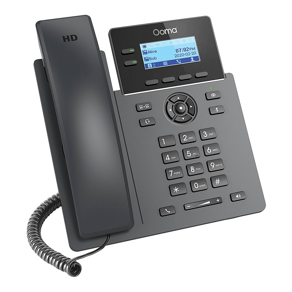 Alt View 11. Ooma - 2602 2-Line IP Desk Phone Corded with 5-way Voice Conference - Black.