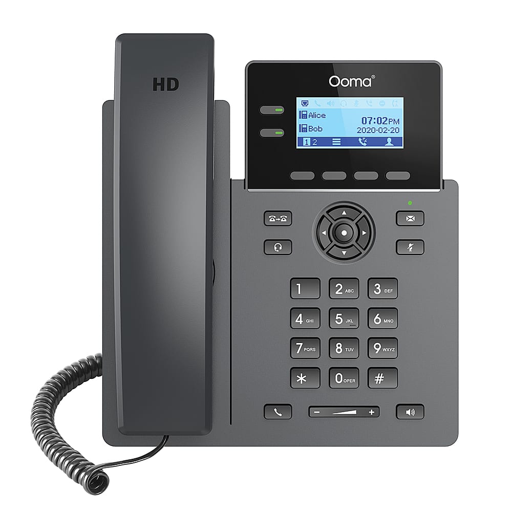Alt View 12. Ooma - 2602 2-Line IP Desk Phone Corded with 5-way Voice Conference - Black.