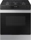 Samsung - 30 in. Wide 5 Burner Bespoke 6.0 Cu. Ft. Slide-In Gas Range with Precision Knobs - Stainless Steel