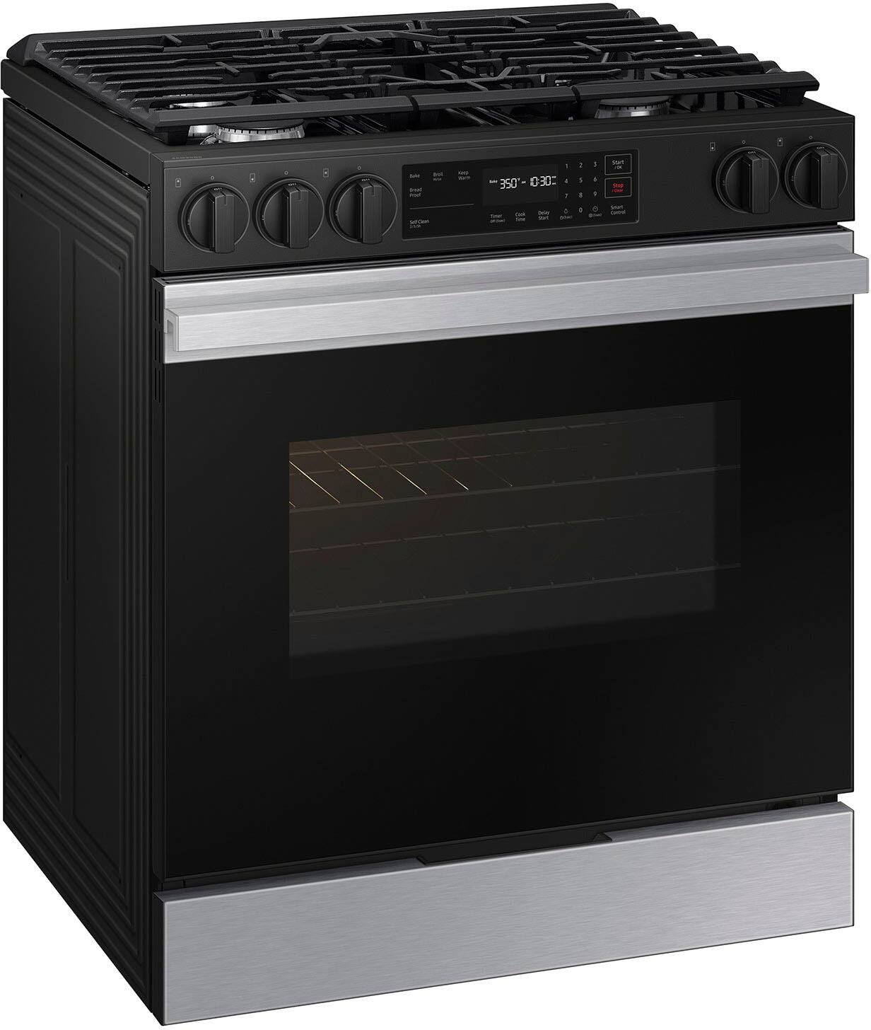 Alt View 11. Samsung - Bespoke 6.0 Cu. Ft. Slide-In Gas Range with Precision Knobs - Stainless Steel.