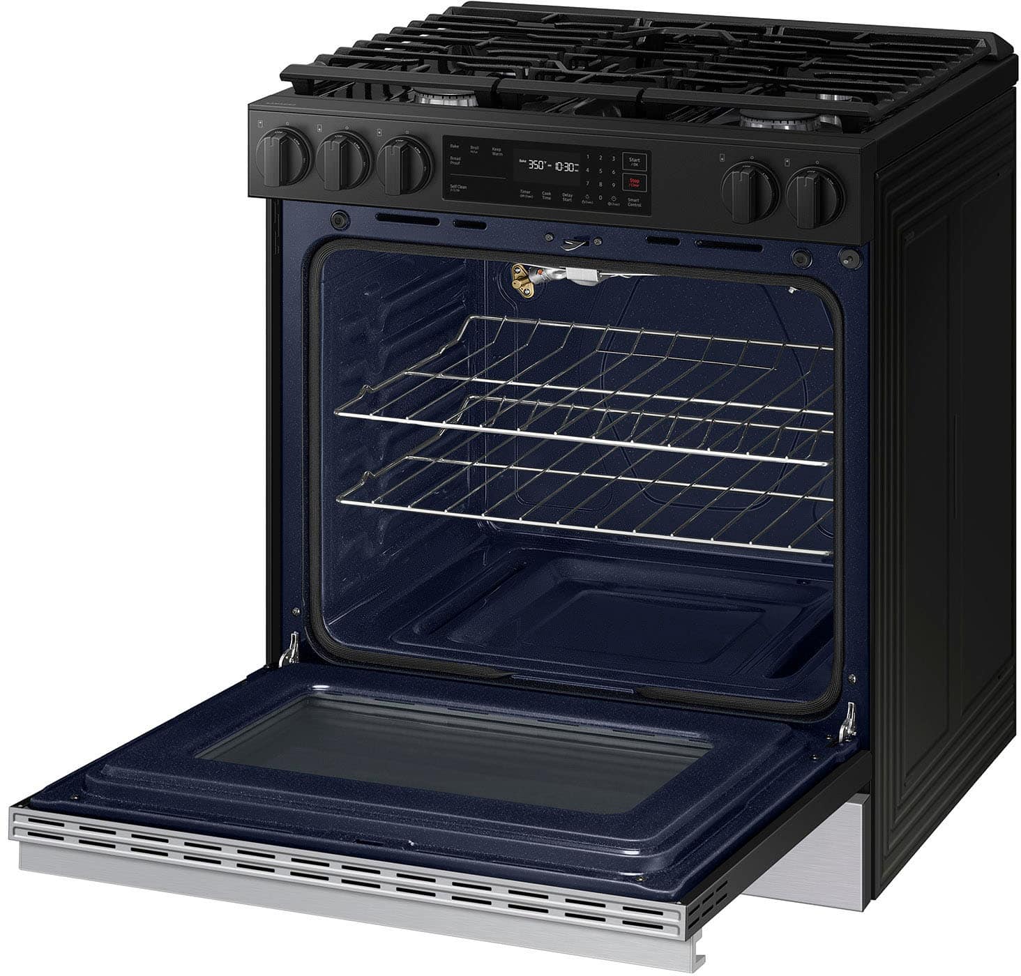 Alt View 14. Samsung - Bespoke 6.0 Cu. Ft. Slide-In Gas Range with Precision Knobs - Stainless Steel.