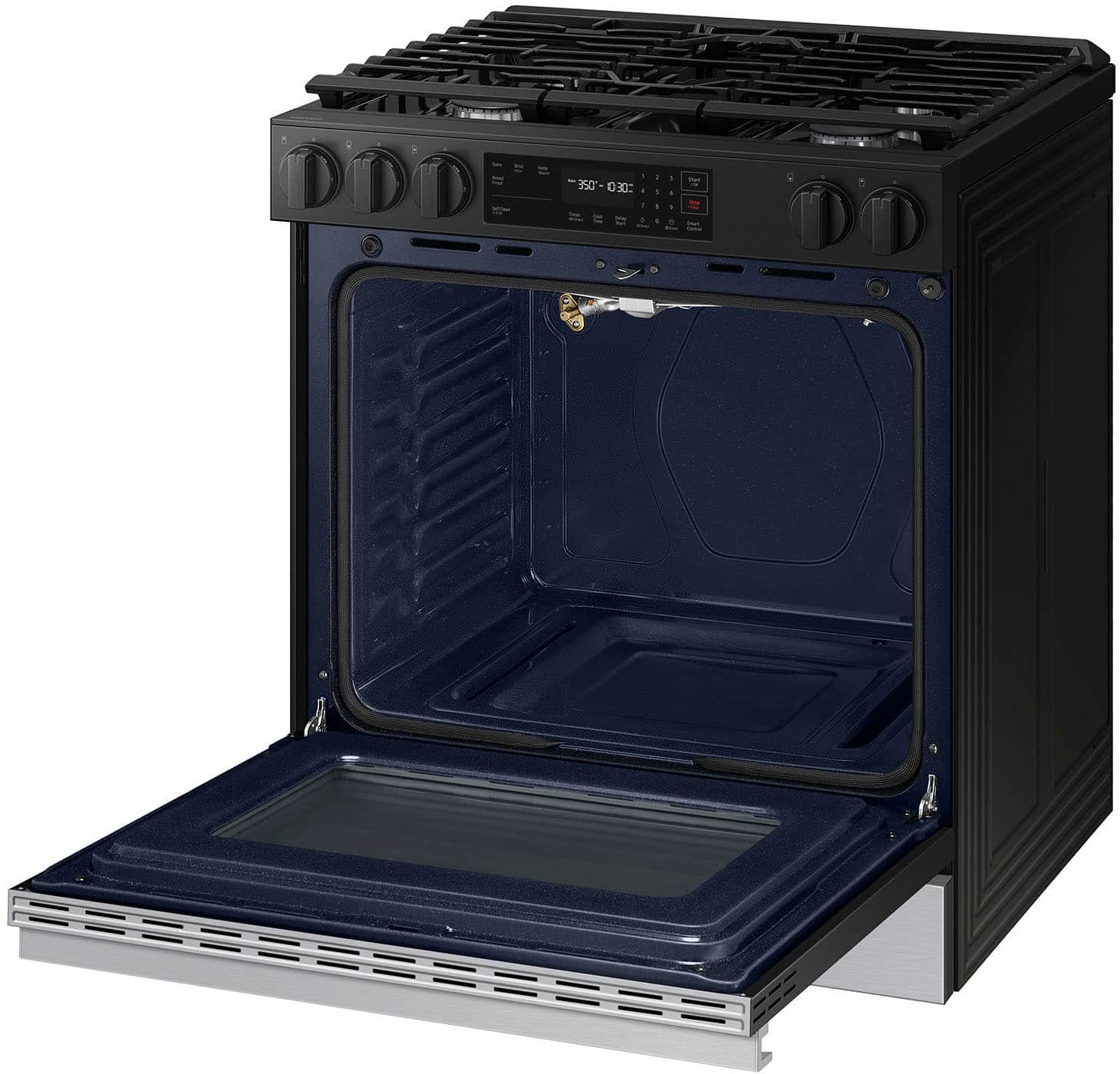 Alt View 15. Samsung - Bespoke 6.0 Cu. Ft. Slide-In Gas Range with Precision Knobs - Stainless Steel.