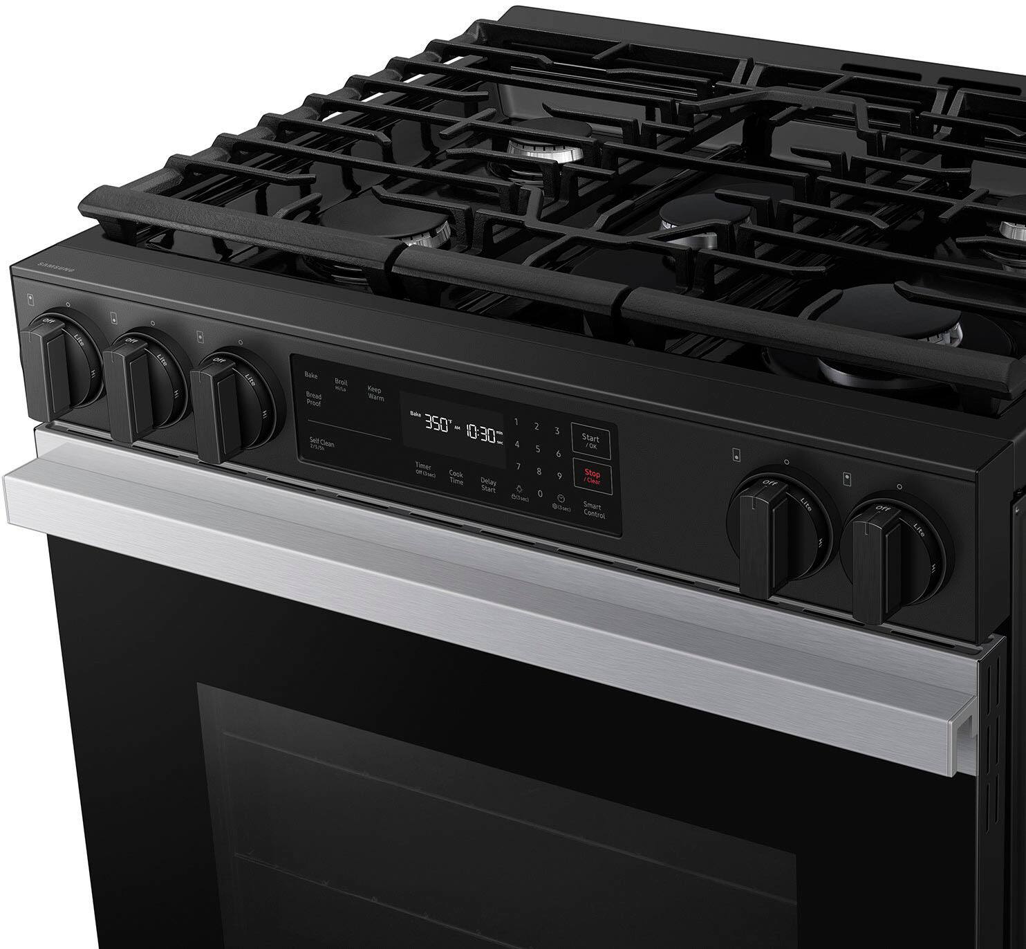 Alt View 16. Samsung - Bespoke 6.0 Cu. Ft. Slide-In Gas Range with Precision Knobs - Stainless Steel.