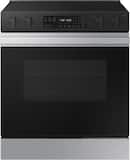 Samsung - 30 in. Wide 5 Elements Bespoke 6.3 Cu. Ft. Slide-In Electric Range with Precision Knobs - Stainless Steel