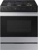 Samsung - 30 in. Wide 5 Burner Bespoke 6.0 Cu. Ft. Slide-In Gas Range with Air Sous Vide - Stainless Steel