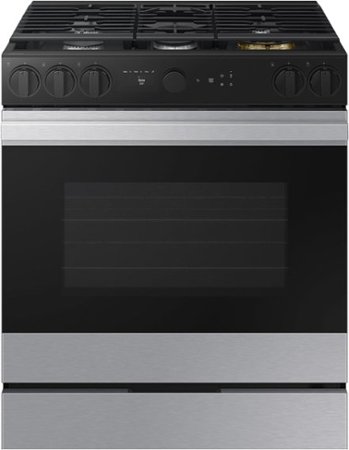 Samsung - Bespoke 6.0 Cu. Ft. Slide-In Gas Range with Air Sous Vide - Stainless Steel