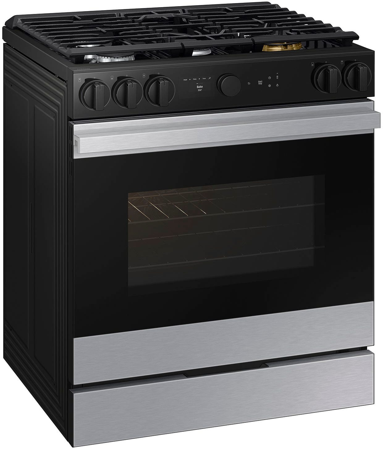 Alt View 12. Samsung - Bespoke 6.0 Cu. Ft. Slide-In Gas Range with Air Sous Vide - Stainless Steel.