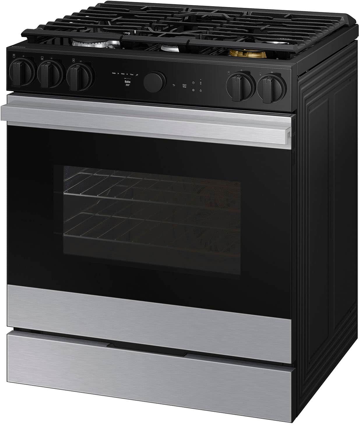 Alt View 13. Samsung - Bespoke 6.0 Cu. Ft. Slide-In Gas Range with Air Sous Vide - Stainless Steel.
