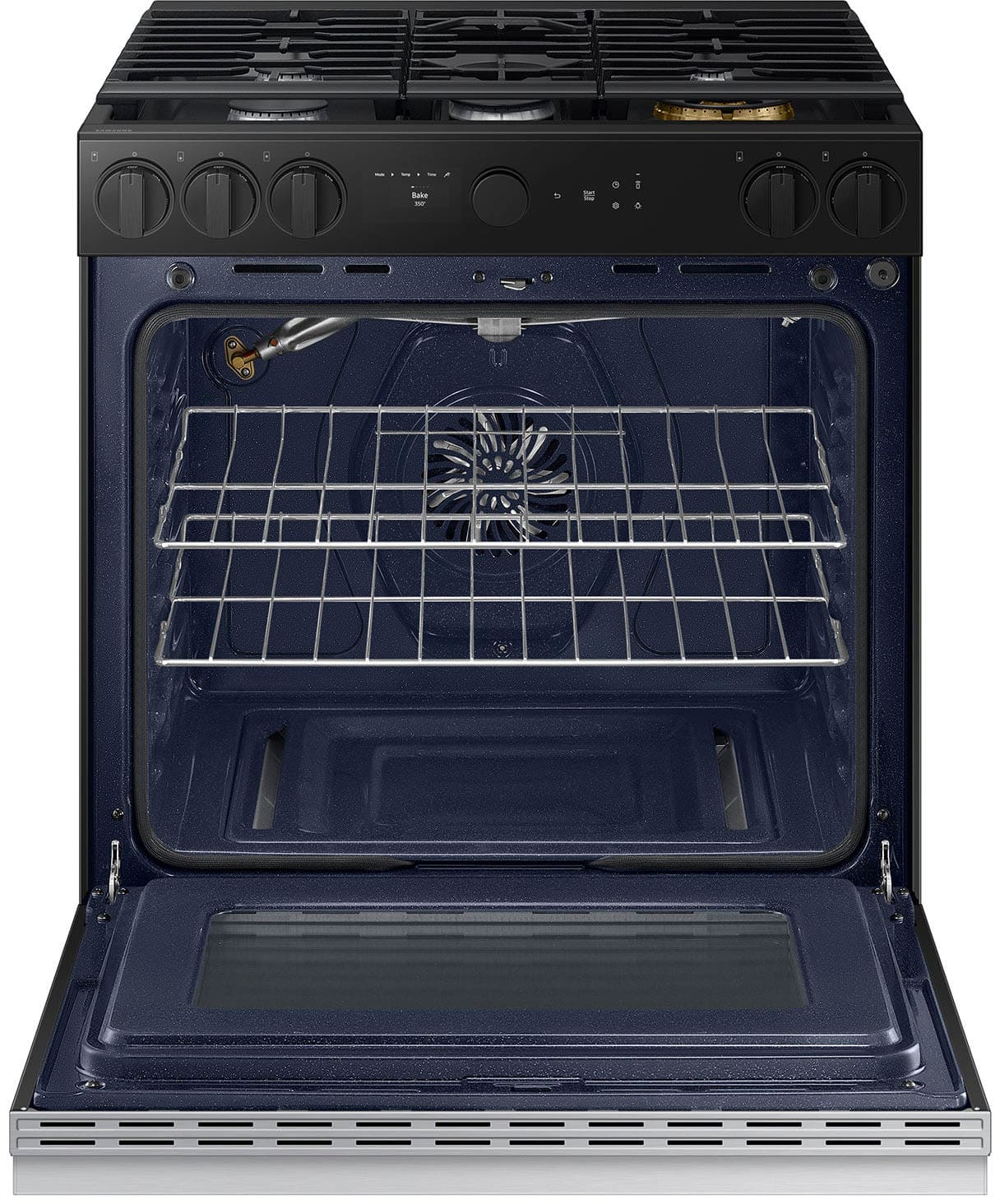 Alt View 14. Samsung - Bespoke 6.0 Cu. Ft. Slide-In Gas Range with Air Sous Vide - Stainless Steel.