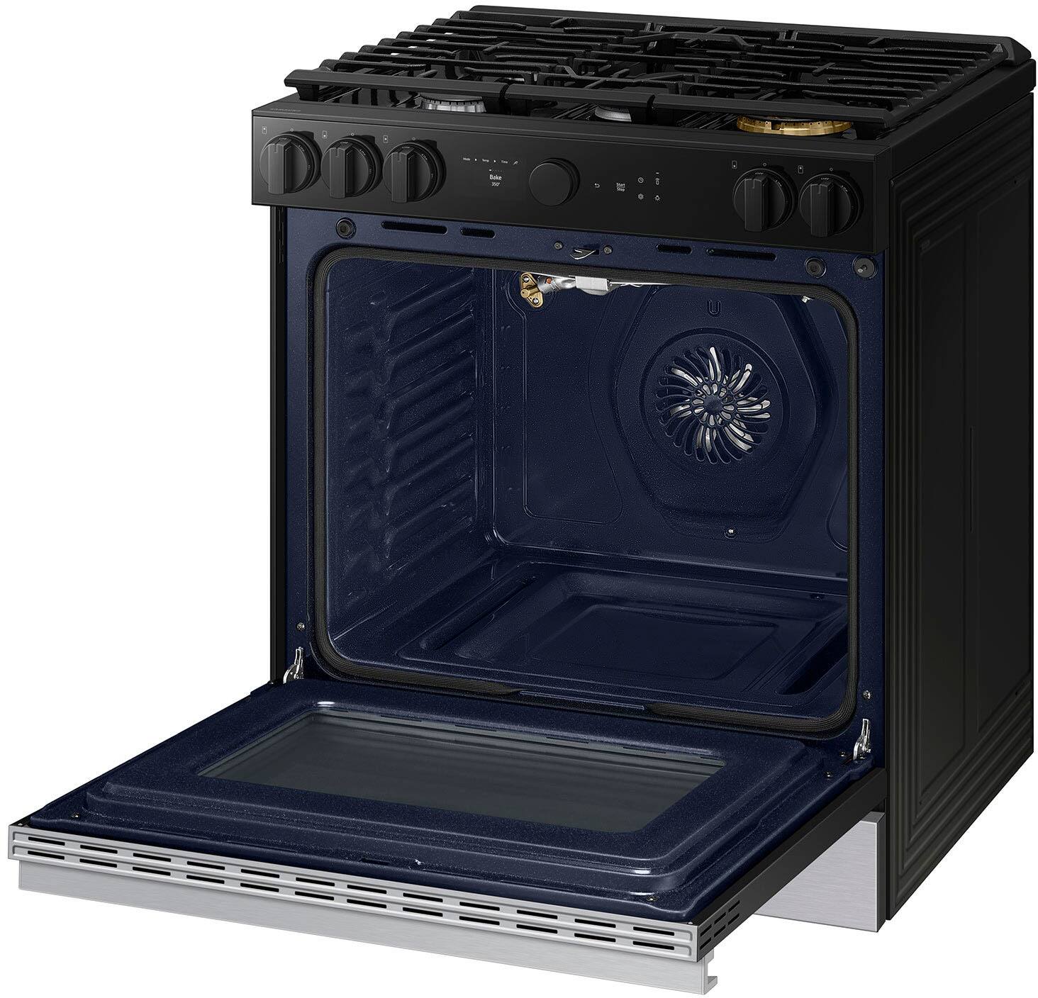 Alt View 16. Samsung - Bespoke 6.0 Cu. Ft. Slide-In Gas Range with Air Sous Vide - Stainless Steel.