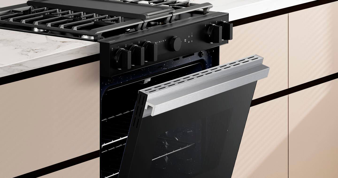 Alt View 26. Samsung - Bespoke 6.0 Cu. Ft. Slide-In Gas Range with Air Sous Vide - Stainless Steel.