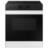 Samsung - Bespoke 6.3 Cu. Ft. Slide-In Electric Range with Air Fry - White Glass - Front_Zoom
