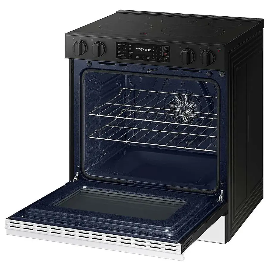 Alt View 15. Samsung - Bespoke 6.3 Cu. Ft. Slide-In Electric Range with Air Fry - White Glass.