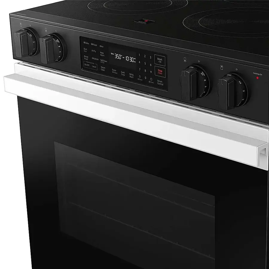 Alt View 17. Samsung - Bespoke 6.3 Cu. Ft. Slide-In Electric Range with Air Fry - White Glass.