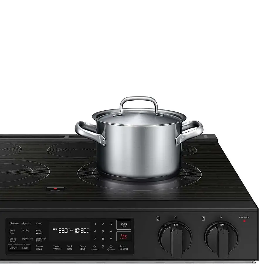 Alt View 19. Samsung - Bespoke 6.3 Cu. Ft. Slide-In Electric Range with Air Fry - White Glass.