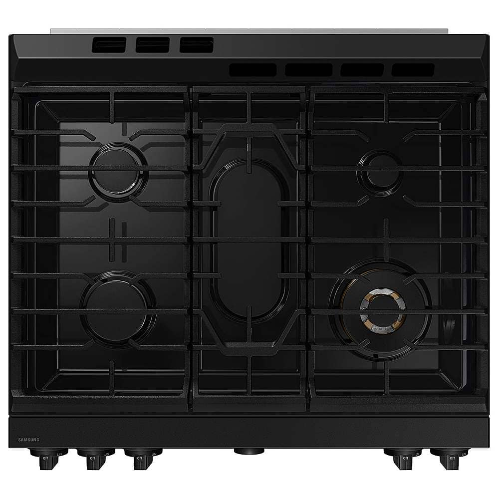 Alt View 22. Samsung - Bespoke 6.0 Cu. Ft. Slide-In Gas Range with Air Sous Vide - Matte Black Steel.