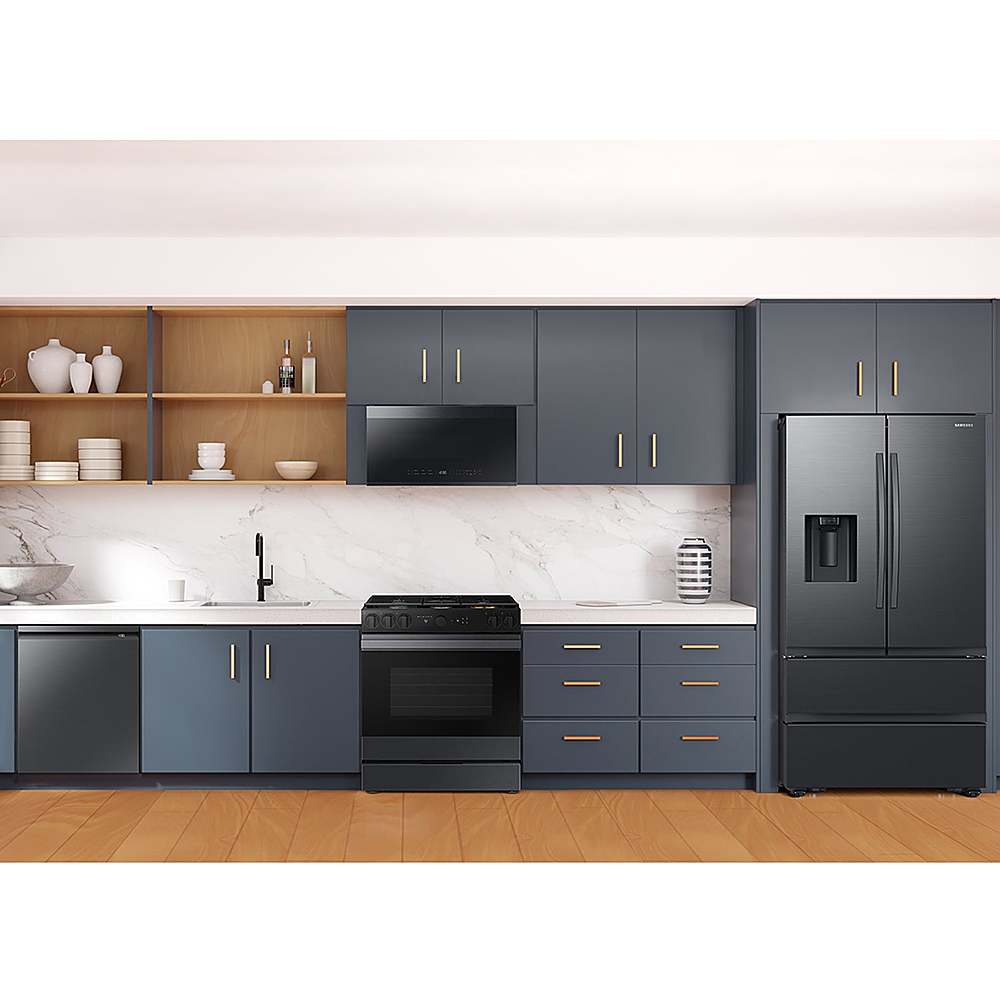 Alt View 33. Samsung - Bespoke 6.0 Cu. Ft. Slide-In Gas Range with Air Sous Vide - Matte Black Steel.