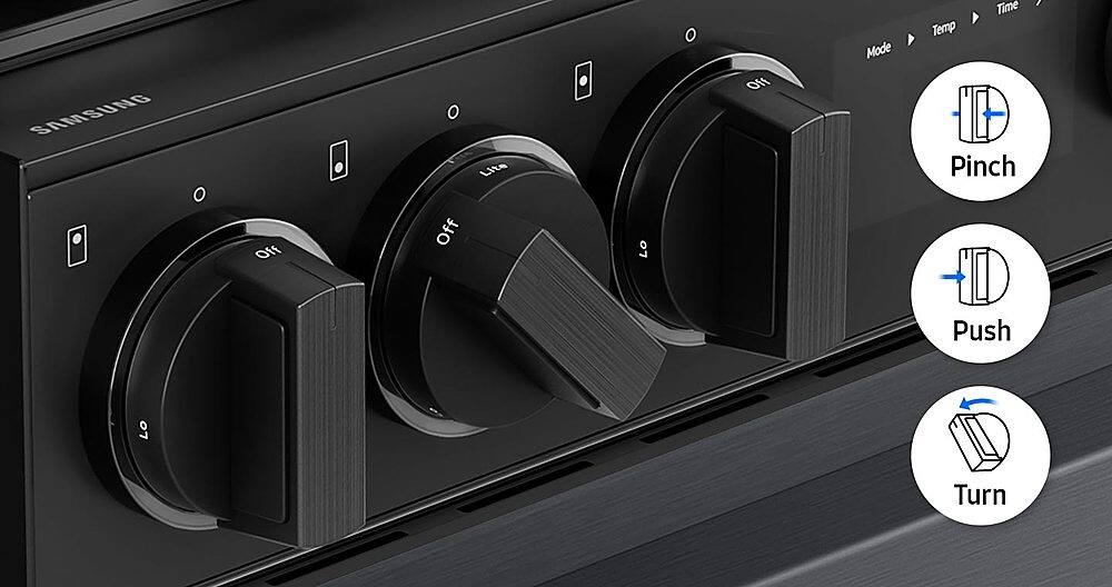 SAMSUNG O Off O Lite Off LO Off Mode Time Temp Pinch Push LO Turn