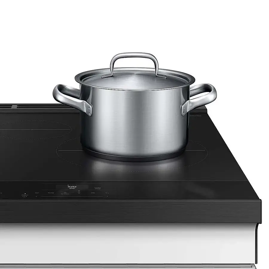 Alt View 17. Samsung - Bespoke 6.3 Cu. Ft. Slide-In Electric Induction Range with Air Fry - White Glass.