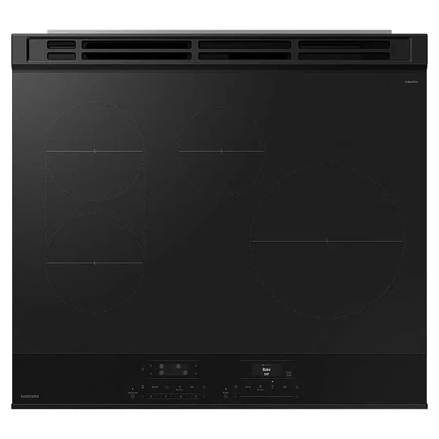 Alt View 19. Samsung - Bespoke 6.3 Cu. Ft. Slide-In Electric Induction Range with Air Fry - White Glass.