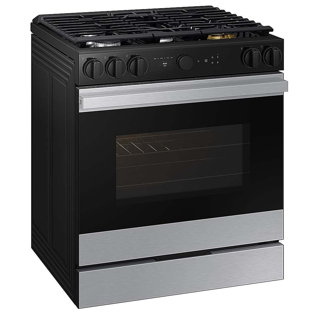 Alt View 15. Samsung - Bespoke 6.0 Cu. Ft. Slide-In Gas Range with Smart Oven Camera - Stainless Steel.